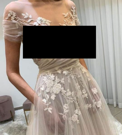 Bride cruelly mocked over wedding dress pattern which looks like a 'rose  wedgie