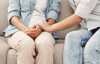 Women sitting on lounge