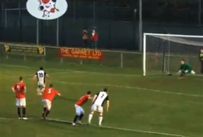 <b>A Scottish footballer has joined football’s Hall of Shame after miscuing a penalty that resulted in one of the biggest misses the sport has ever seen. </b><br/><br/>Steven MacKay was playing for Brora Rangers when he drew a foul in a Scottish Highland Football League match against Deverondale.<br/><br/>Vision of his spot-kick doesn't make it abundantly clear what happened, but the ball ends up going so far high and wide that it probably gets closer to the corner flag than the goal.