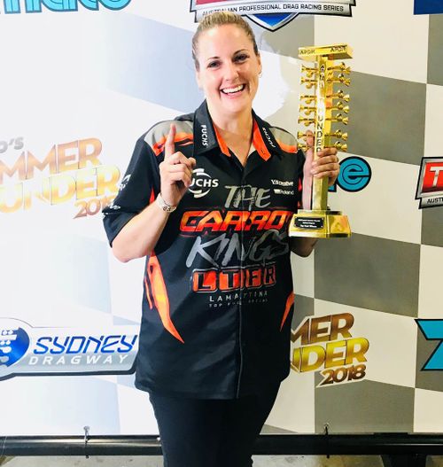 Bettes, now 33, is aiming to become the first woman to win the Top Fuel championship. (Supplied)