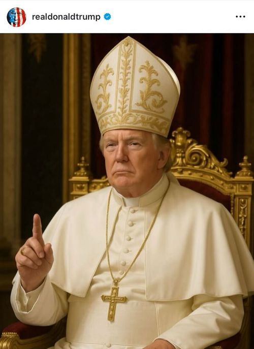 Trump draws criticism with AI image of himself as the pope ahead of the papal conclave