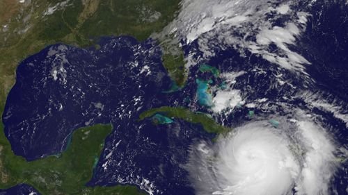 A satellite image of Hurricane Matthew. (NOAA-NASA Goes East Project/AFP)