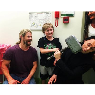 Chris and Tom delighted kids at a Brisbane children's hospital