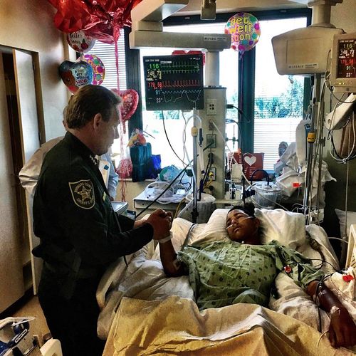 The Broward County Sheriff posted a picture of Anthony recovering in hospital on Facebook.