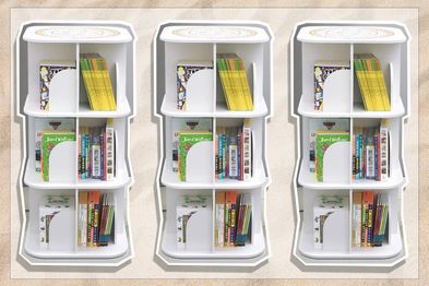 9PR: Versatile Square Wooden Rotating Swivel Bookshelf Bookcase Cabinet White Up to 190cm (3 Tiers)
