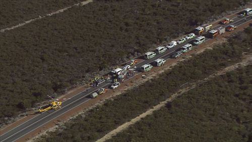 The bus and a 4WD collided on the Indian Ocean Drive.