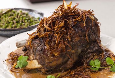 Recipe:&nbsp;<a href=" /recipes/ilamb/9112914/anjum-anands-spiced-slow-roast-lamb-shoulder-with-edgy-peas " target="_top" draggable="false">Anjum Anand's spiced slow-roast lamb shoulder with edgy peas</a>