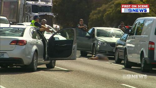 Two men and one woman were stopped by police at gunpoint just outside Murray Bridge in South Australia today. (9NEWS)