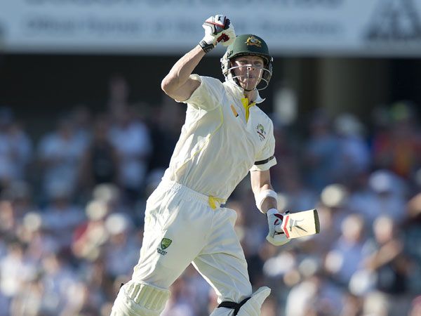 Steve Smith celebrates his ton at the WACA against England during the 2013 Ashes series. (AAP)