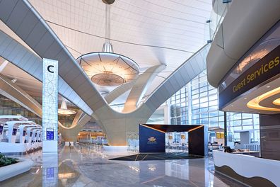 Etihad Airways' home base at Zayed International Airport in Abu Dhabi