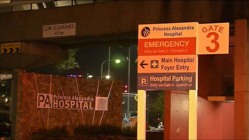 He was rushed to the Princess Alexandra Hospital. Picture: 9NEWS