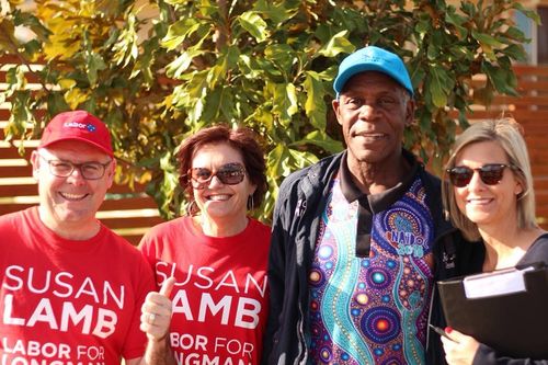 American actor Danny Glover has been campaigning with Labor and the ACTU for the past few days. Picture: Supplied