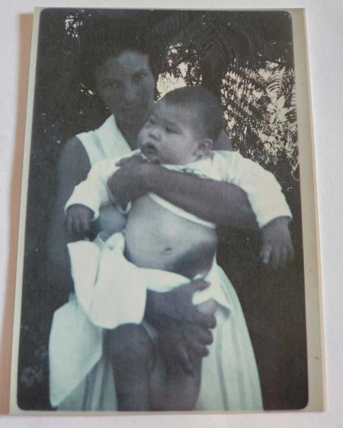 Tony David, pictured as a baby with his mother.