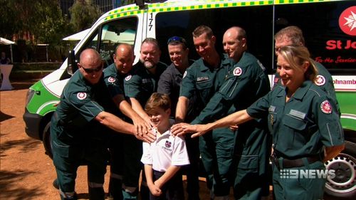 Paramedic Joel Moore said it was "one of the most uplifting moments of my career" to save Riley. (9NEWS)