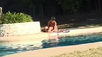 The woman was filmed shaving her legs into the pool. Picture: Daily Mercury