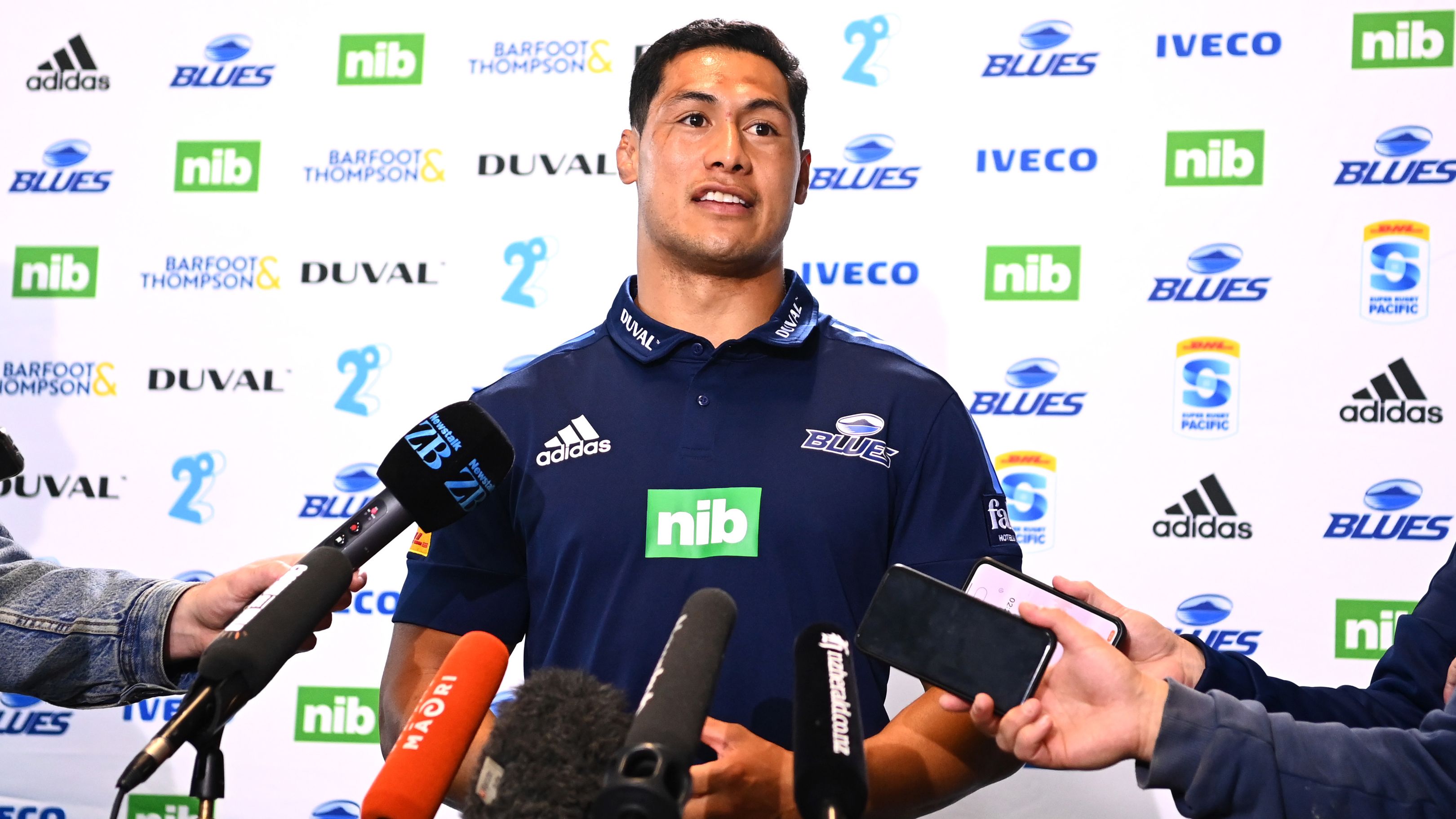 Roger Tuivasa-Sheck speaks to media following his decision to depart the Blues for the Warriors.