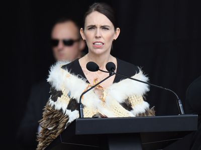 Jacinda Ardern at the National Remembrance Service in Christchurch