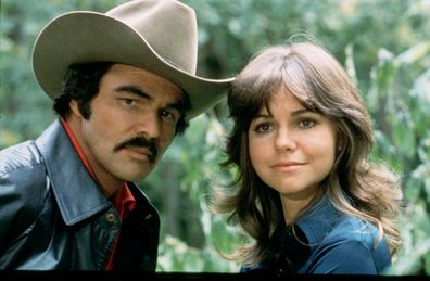 Burt Reynolds and Sally Field on the set of Smokey and the Bandit.