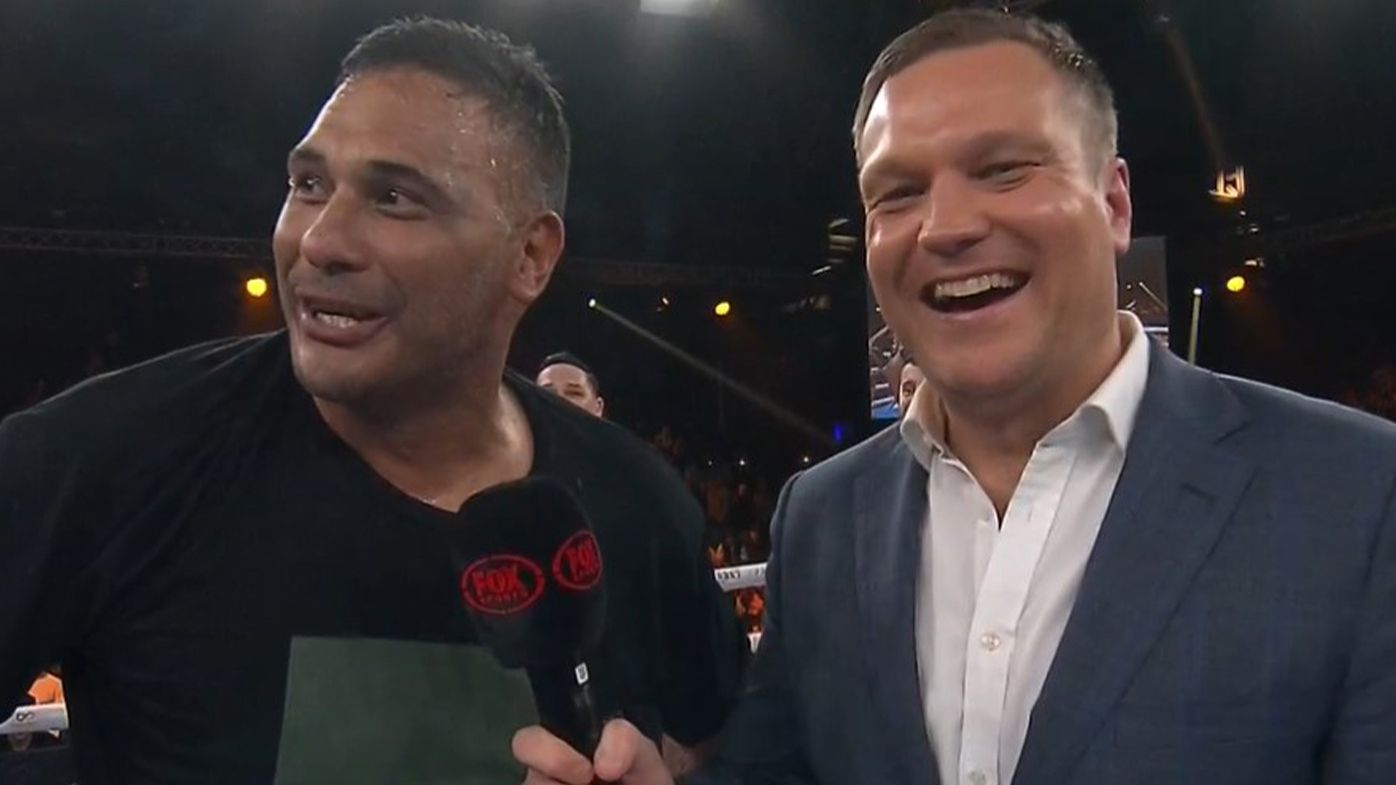 Justin Hodges rips NSW fans, toys with Paul Gallen after latest boxing triumph