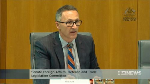 Greens leader Richard Di Natale raised questions about Australia exporting arms to Saudi Arabia.