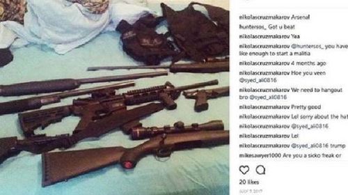 Cruz's Instagram feed displayed a lot of weaponry.