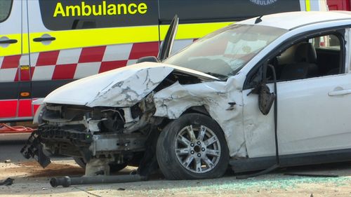 Two men have been arrested after they allegedly smashed their Holden ute into a Suzuki Swift.