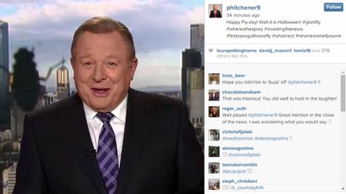 Peter Hitchener posted to Instagram after being joined on air by an unwelcome guest. (Instagram)
