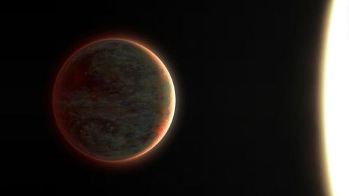 This is an artist's impression of the exoplanet WASP-121b. The world experiences extreme heating because it's so close to its star.