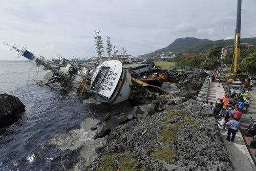 Damage caused by super typhoon Meranti in Kaohsiung city, southern Taiwan in 2016.