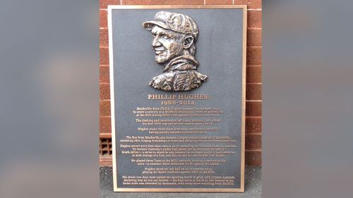 Plaque erected at SCG honours late batsman Phillip Hughes, the Boy from Macksville
