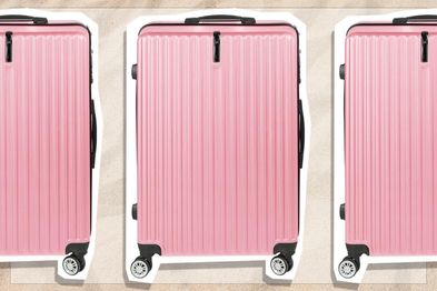 9PR: Slimbridge 20-Inch Suitcase with Code Lock and Hard Shell, Rose Gold