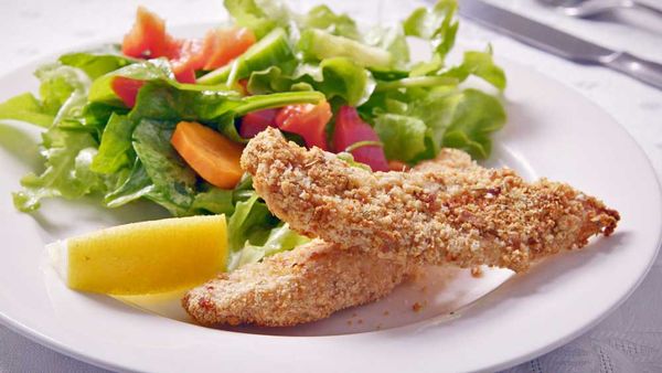 Garlic and herb crumbed chicken strips