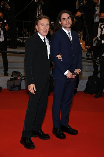 Tim Roth and Michael Cormac Roth attends the "Bergman Island" screening during the 74th annual Cannes Film Festival on July 11, 2021 in Cannes, France. 