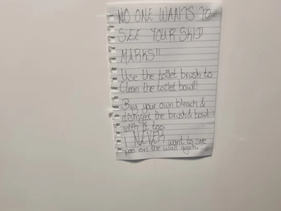 roommate toilet notes