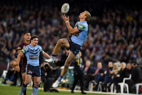 The Blues' 'young gun' players flew to the win under the watchful eye of new coach Brad 'Freddy' Fittler. Picture: AAP.