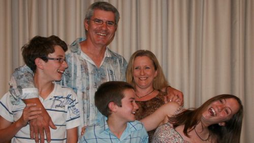 Bryson Anderson with his family. Wife Donna said it had been hard watching their children grow up without a father.