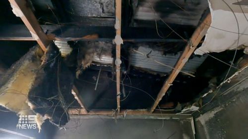 A home in the Perth suburb of Doubleview has been gutted by fire after a suspected fault in an air conditioner.
