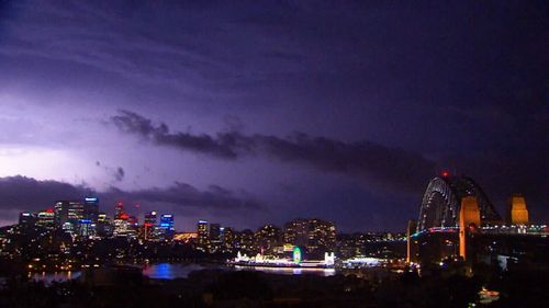 The Sydney skyline was lit up last night. 