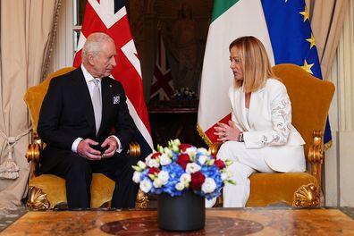 King Charles III talks with Italian Prime Minister Giorgia Meloni 