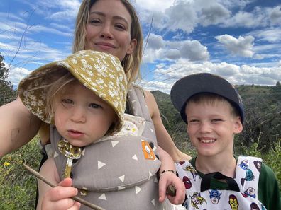 Hilary Duff with Banks and Luca.