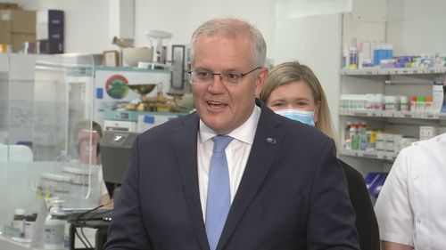 Prime Minister Scott Morrison speaking in Tasmania on Saturday.