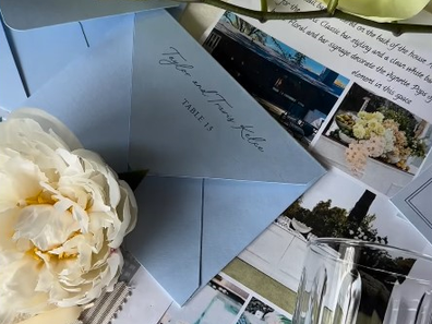Wedding planner shares video featuring an envelope with Taylor and Travis Kelce written on it