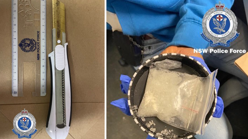 Knives and drugs were seized from NSW public transport passengers during the crackdown.