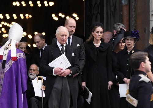 King Charles III, William, Prince of Wales, Catherine, Princess of Wales and Anne, Princess Royal