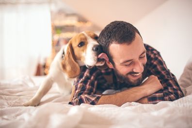 Man with a beagle