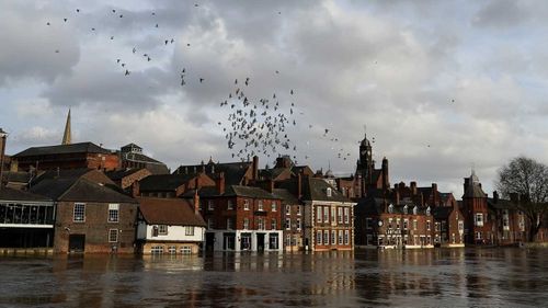 Storm Dennis flooded the city of York in England's north.
