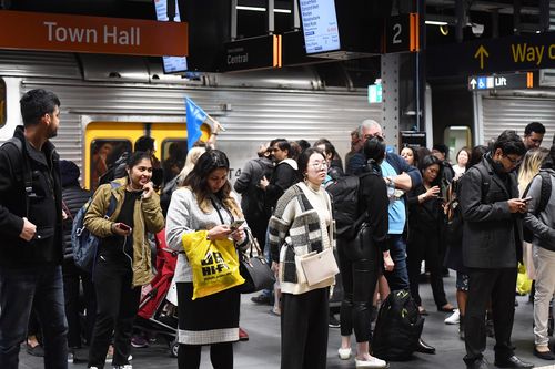 A train breakdown at Town Hall station in Sydney on Friday August 23, 2019 caused major delays and commuter chaos on the network. 