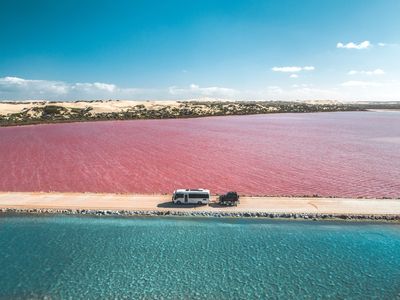 Experience a pink lake