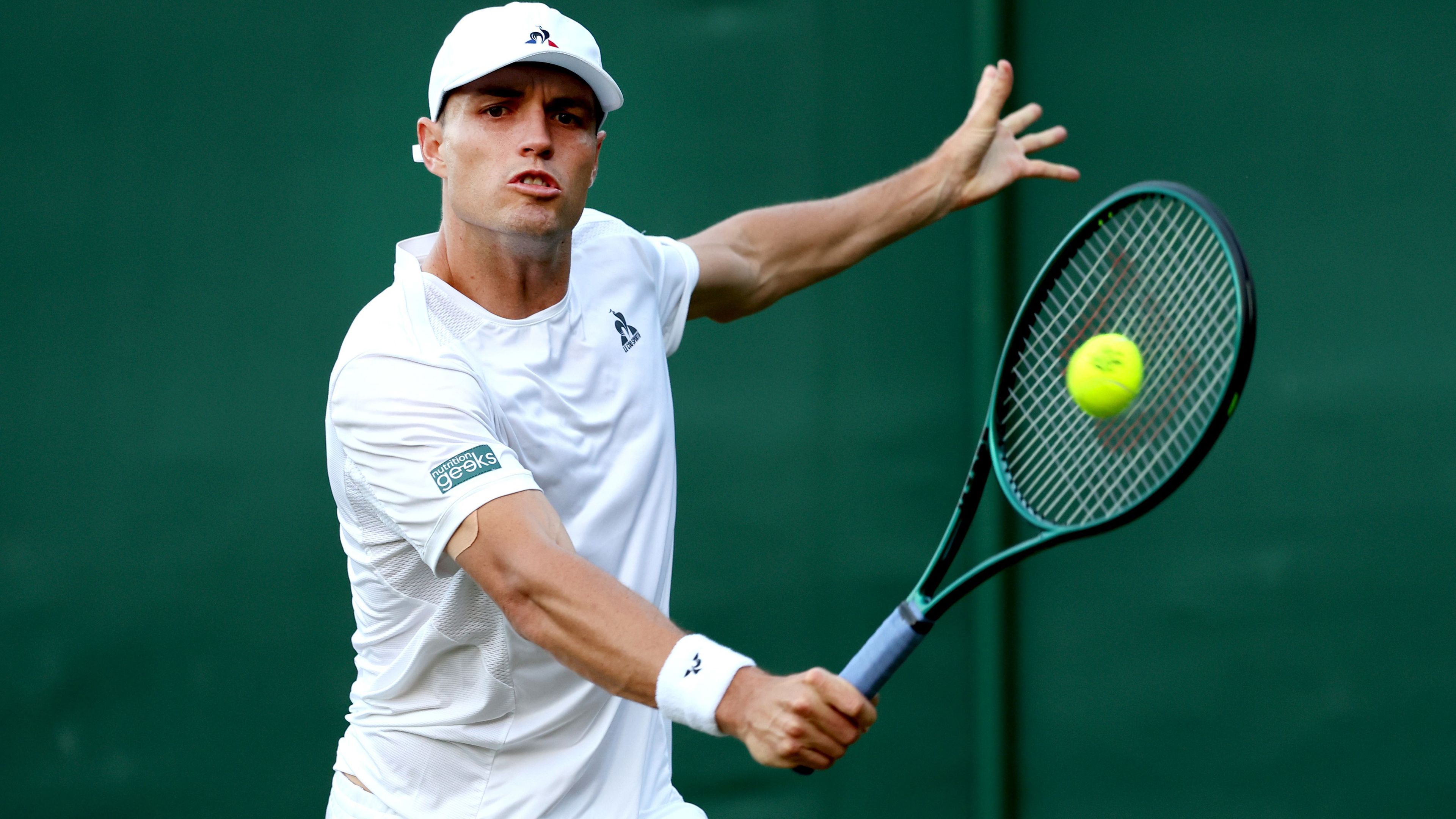 Chris O&#x27;Connell in action at Wimbledon this week.