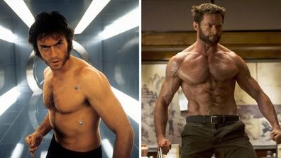 Hugh Jackman in X-Men (2000) and Wolverine (2013).